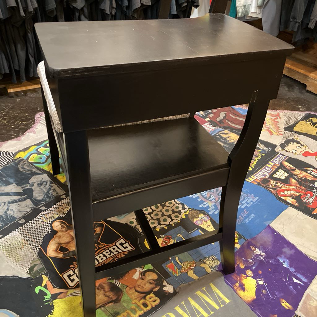 Mid-Century Walnut Gossip Chair in Black