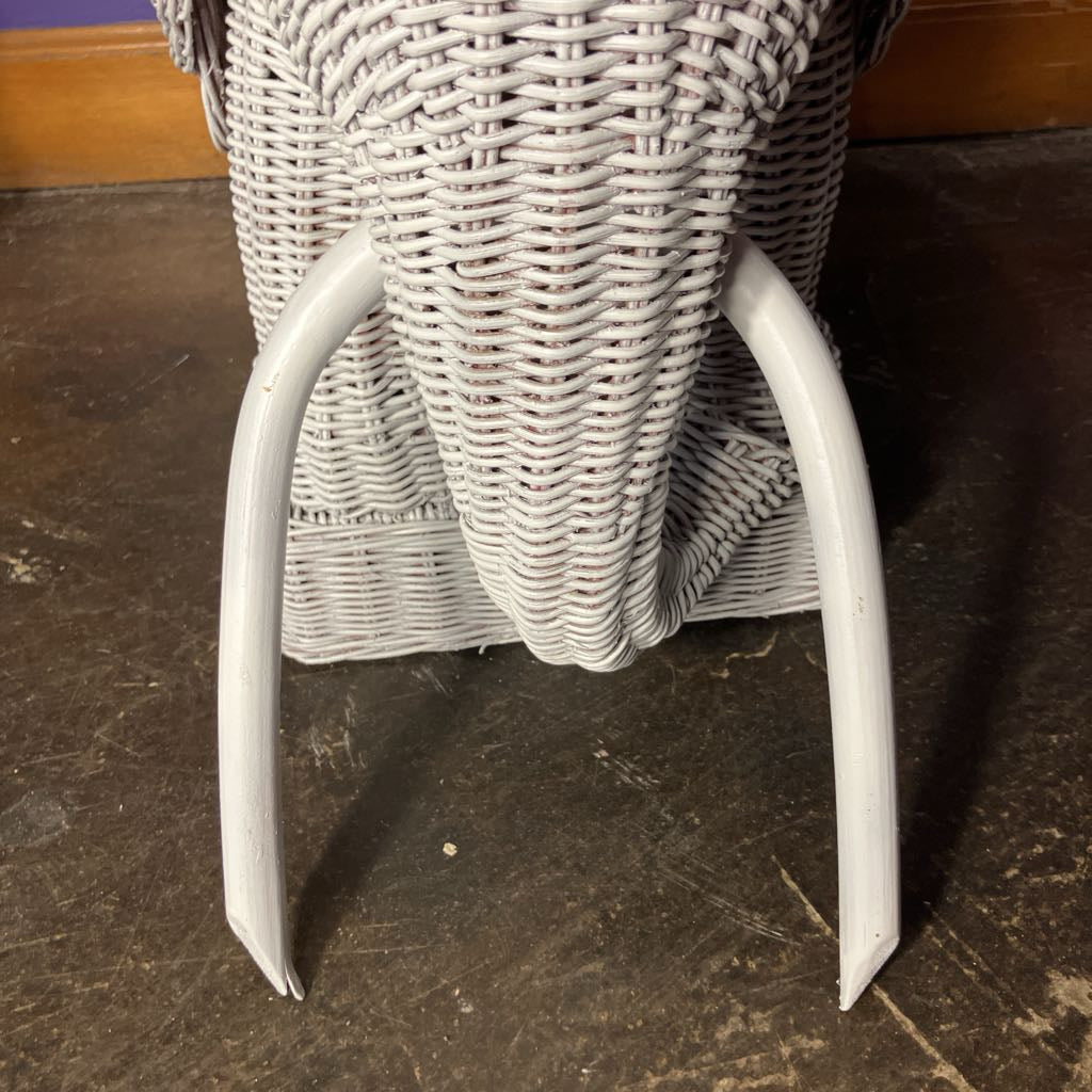 Vintage Wicker Elephant Plant Stand