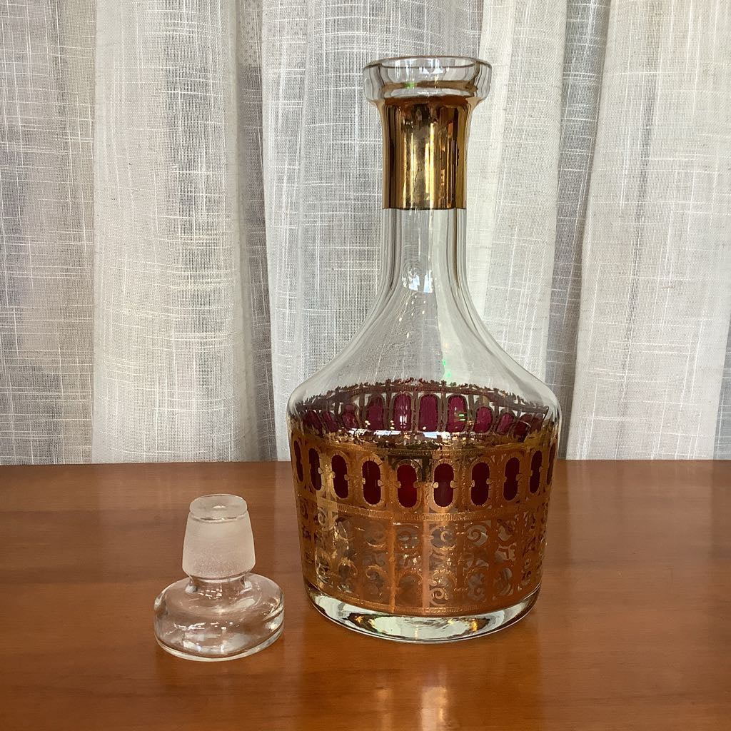 1950's Culver Valenica Patterned Decanter Barware