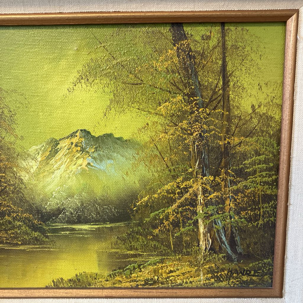 Vintage Signed Landscape Painting by Hanrey