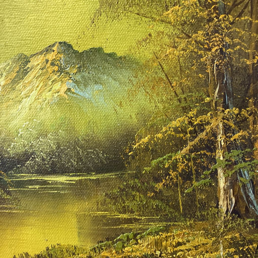 Vintage Signed Landscape Painting by Hanrey