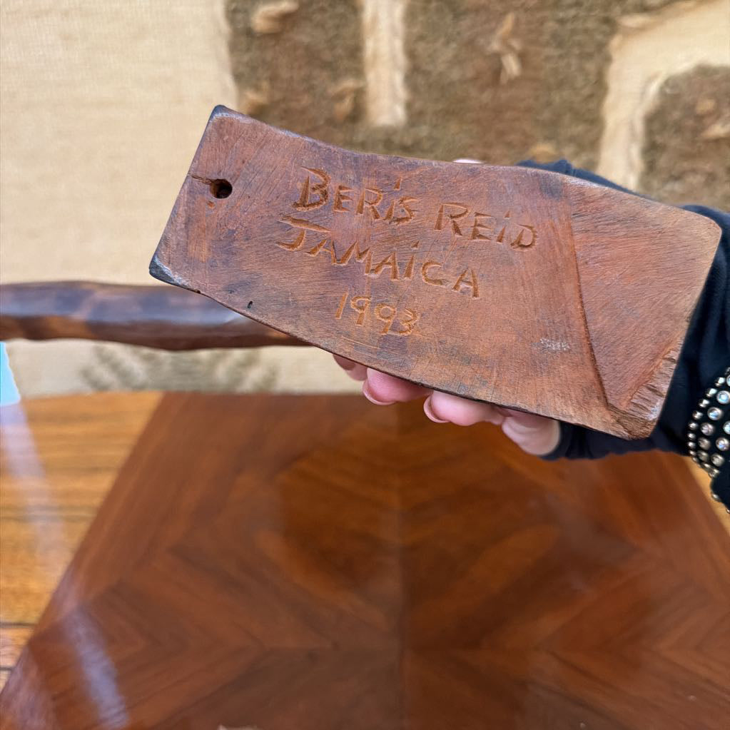 Carved Wood Birds on Limb