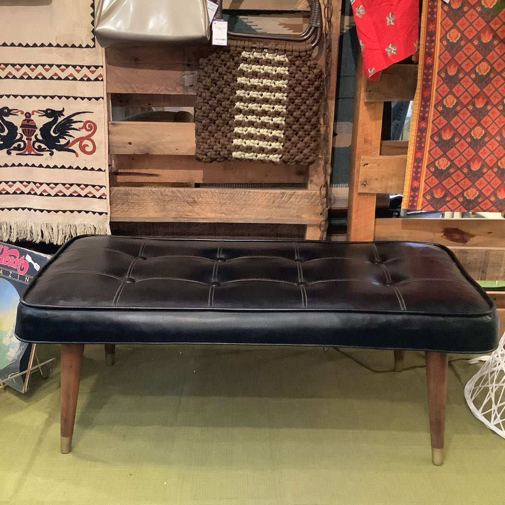 Mid Century Black Ottoman