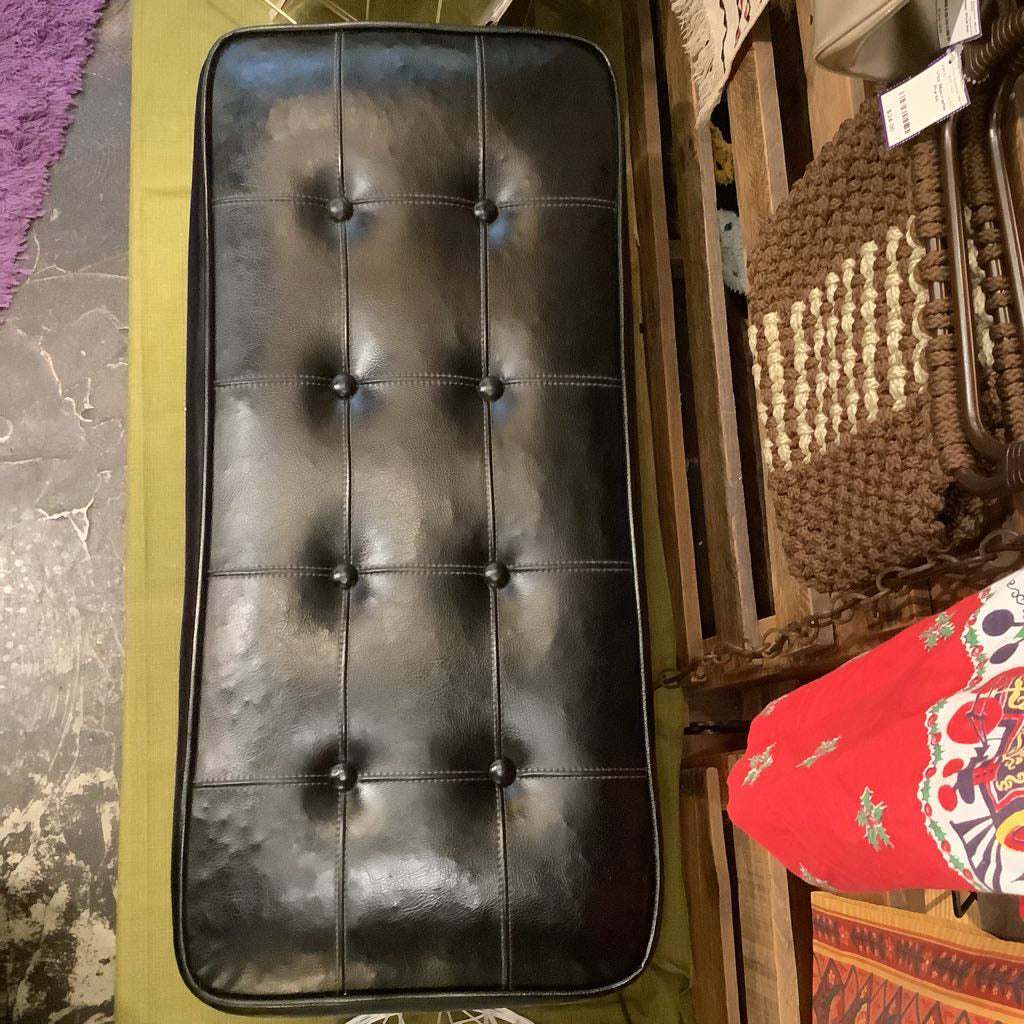 Mid Century Black Ottoman