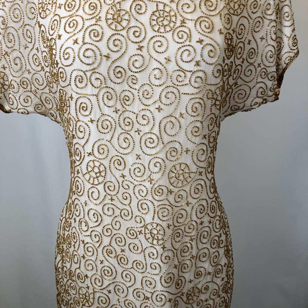 80s Laurence Kazar Beaded Dress