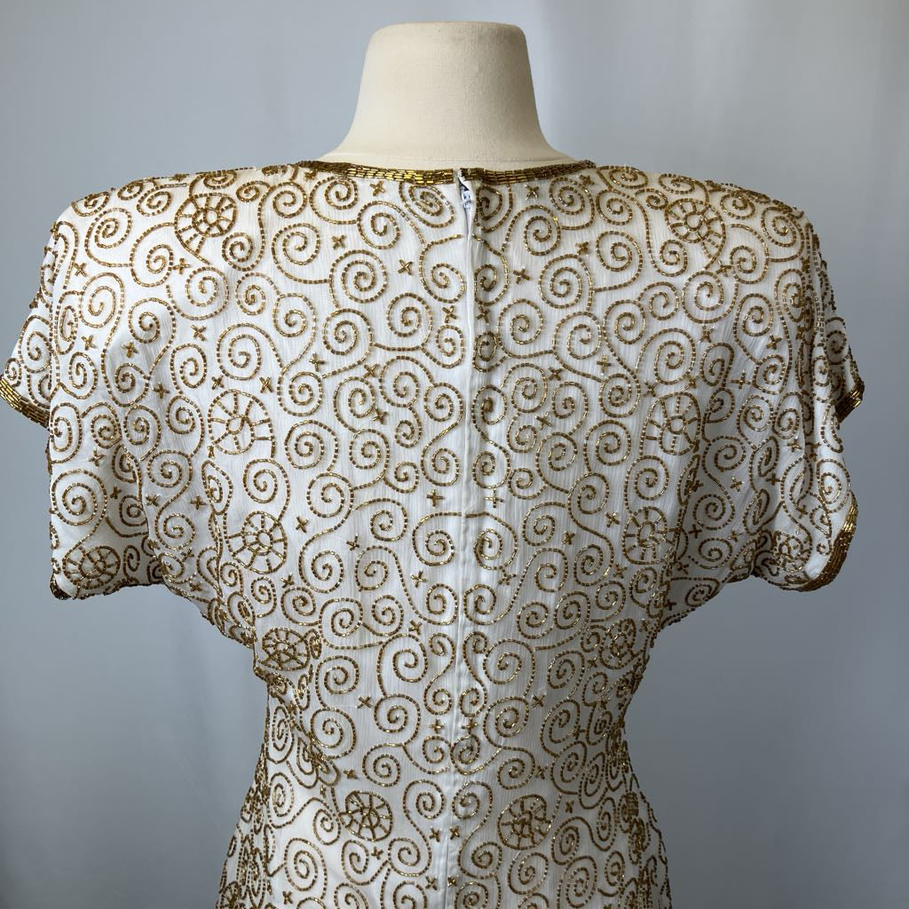 80s Laurence Kazar Beaded Dress