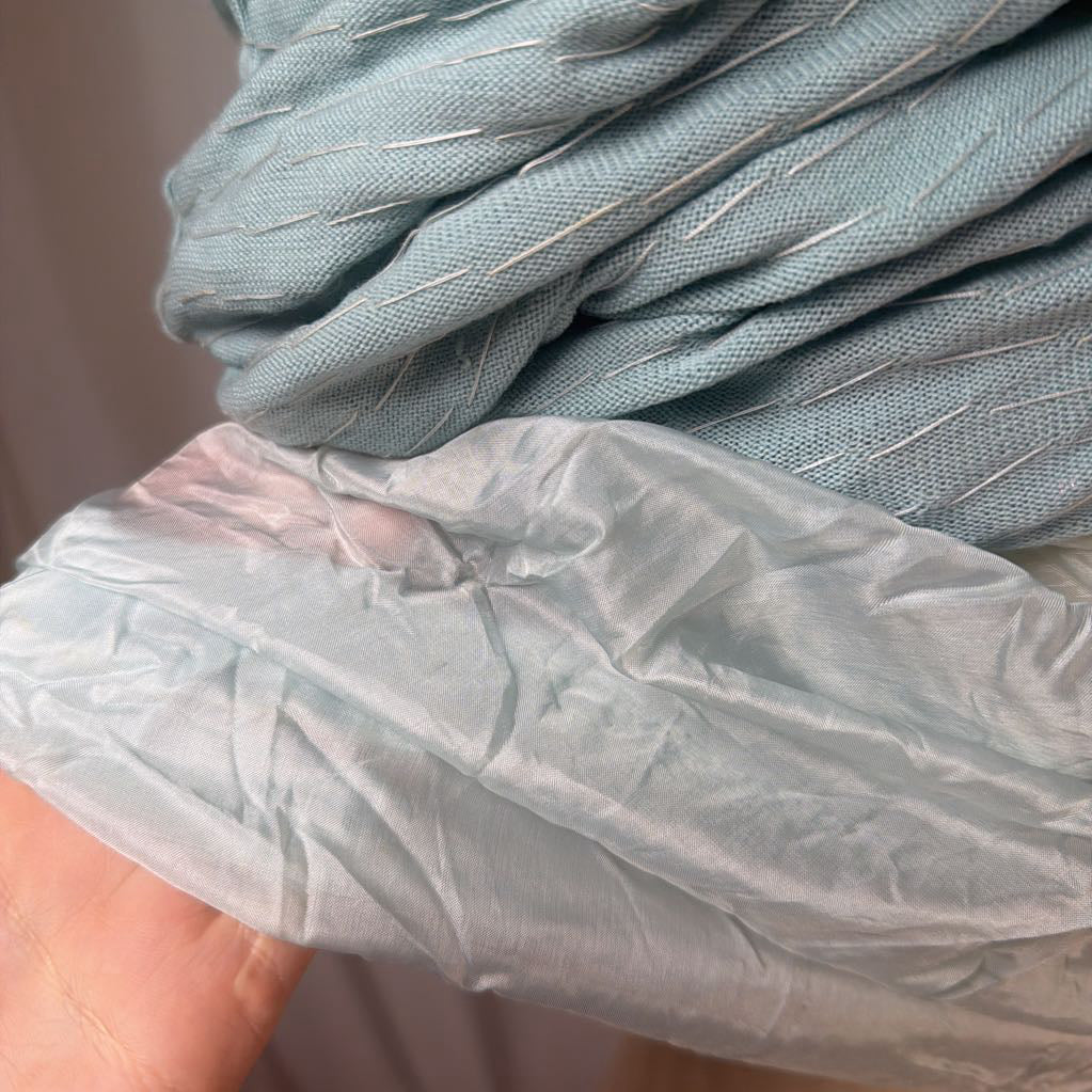 1960s Wool Skirt w/ Sequins Hand Decorated in Japan