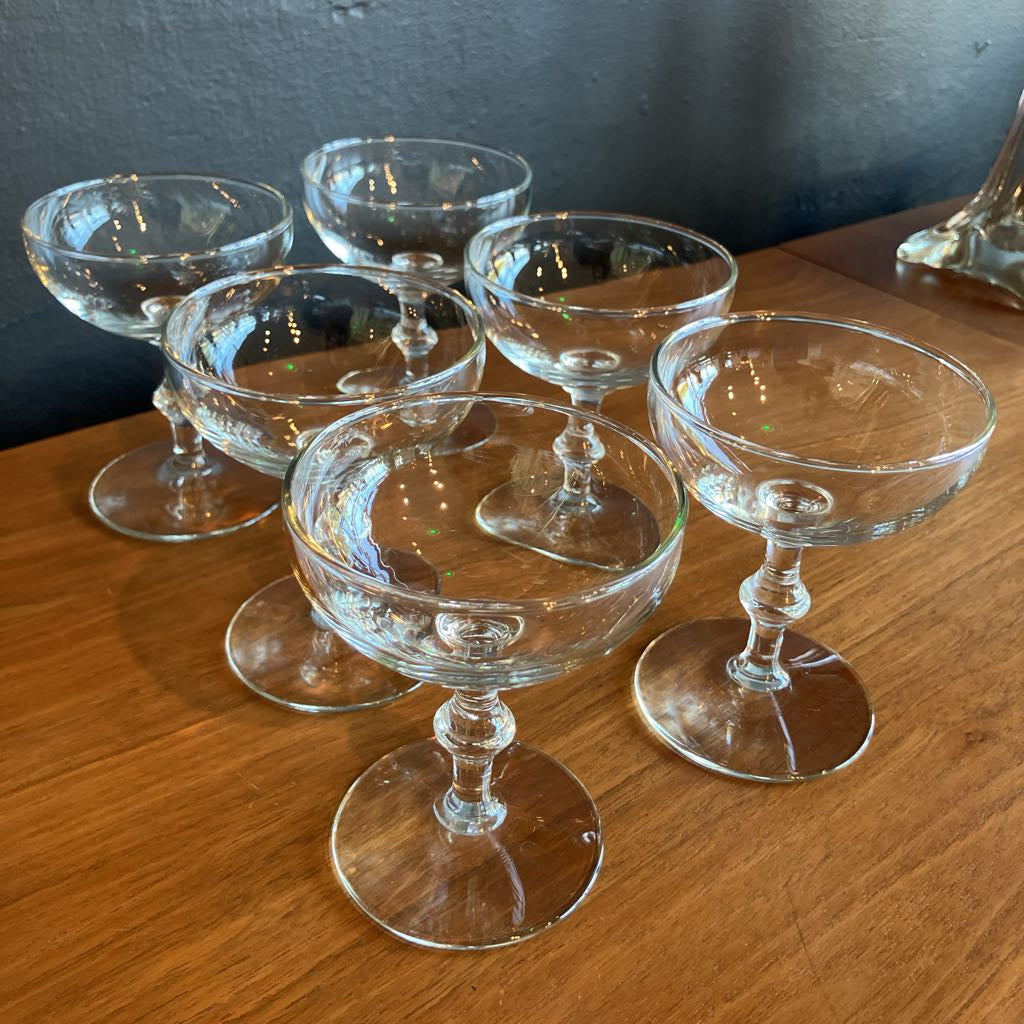 Set of 6 Vintage Libbey Champagne Coupes