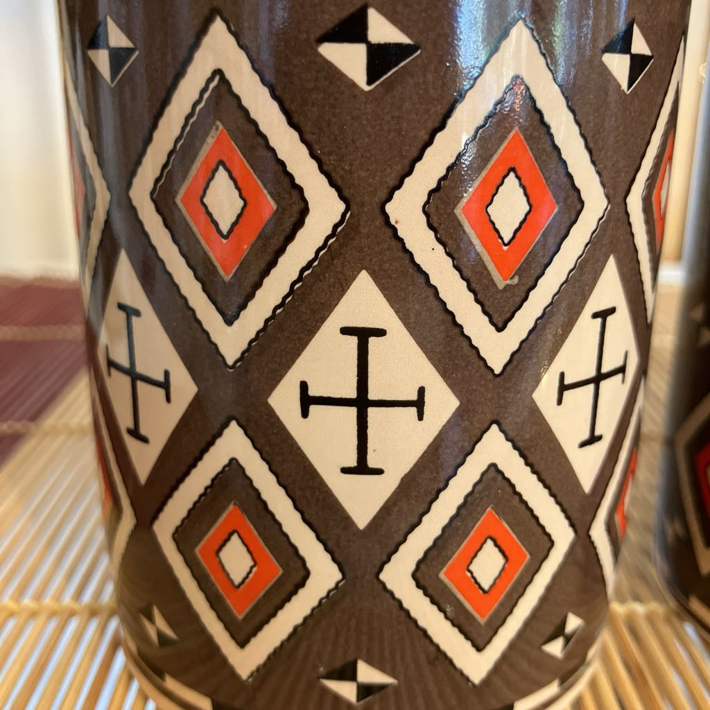 Vintage Royal Crown Native American Weaving Pattern Mugs