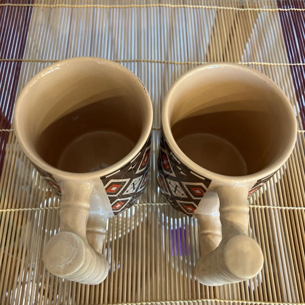 Vintage Royal Crown Native American Weaving Pattern Mugs