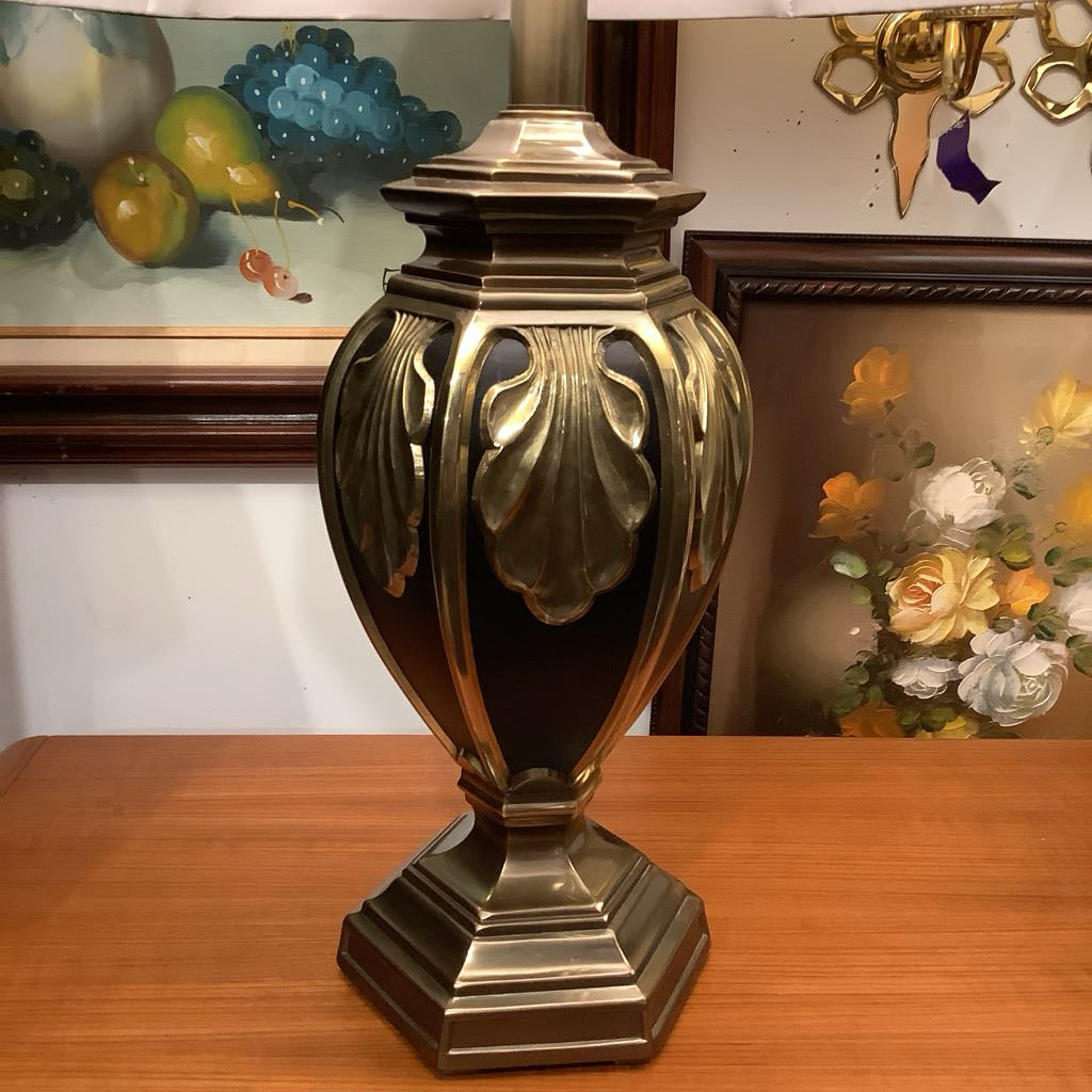 Vintage Enamel and Gold Medal Embellished Lamps