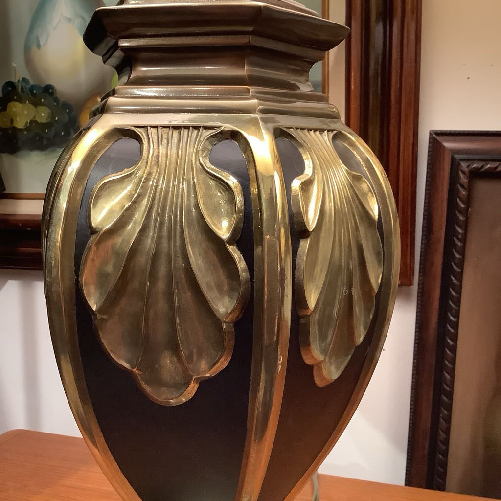 Vintage Enamel and Gold Medal Embellished Lamps