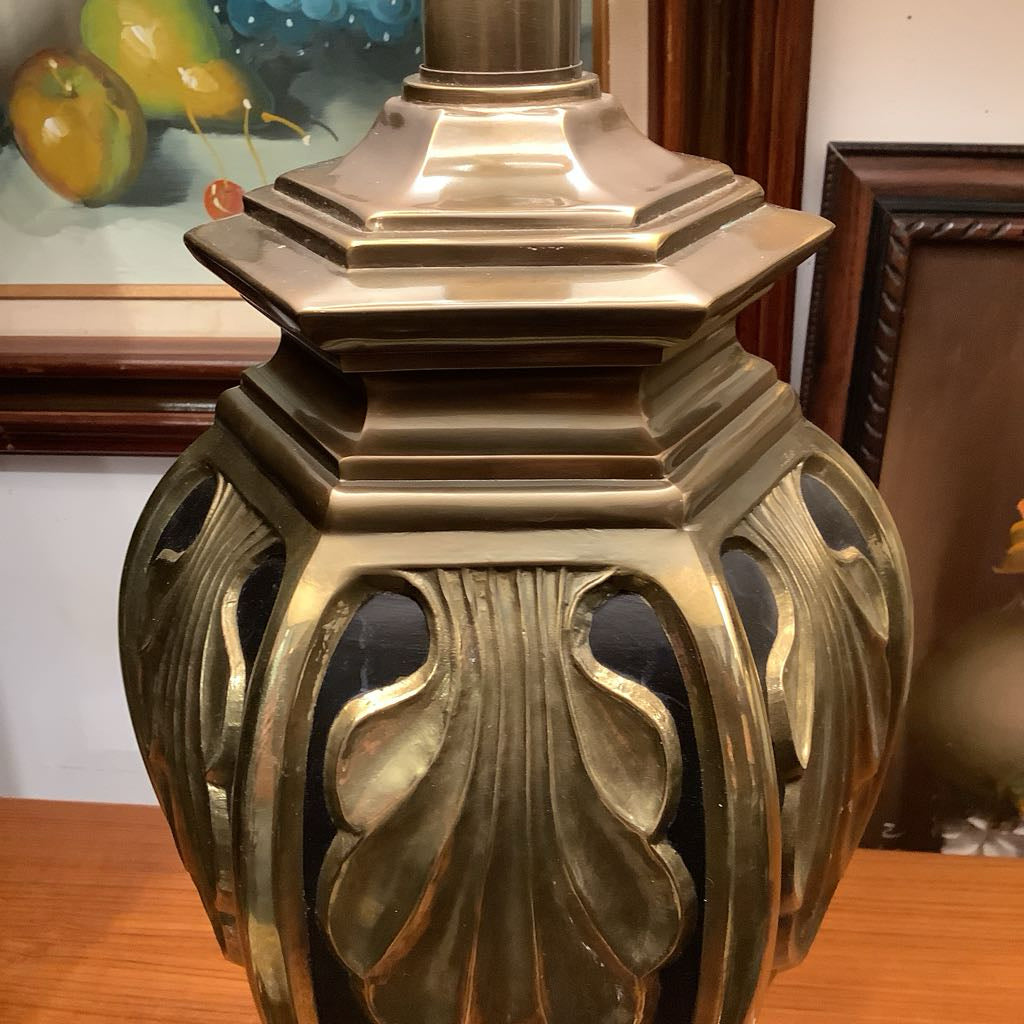 Vintage Enamel and Gold Medal Embellished Lamps