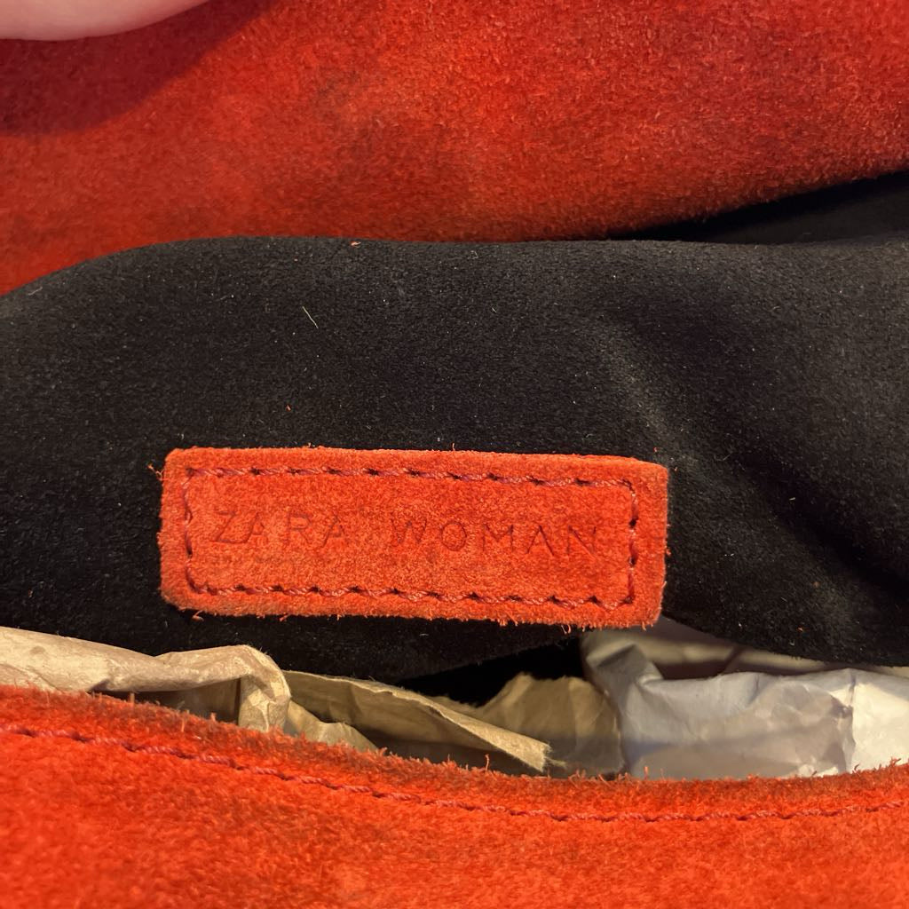 Vintage Zara Red Suede Fringe Bag