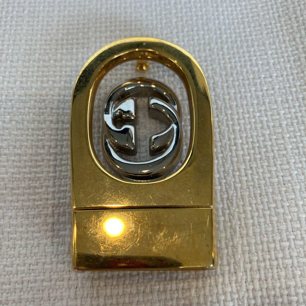 1980s Vintage Gucci Reversible Belt with Two Tone Interlocking G Buckle