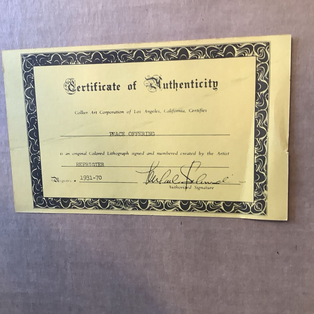 "Peace Offering" Lithograph by Anton Refregier