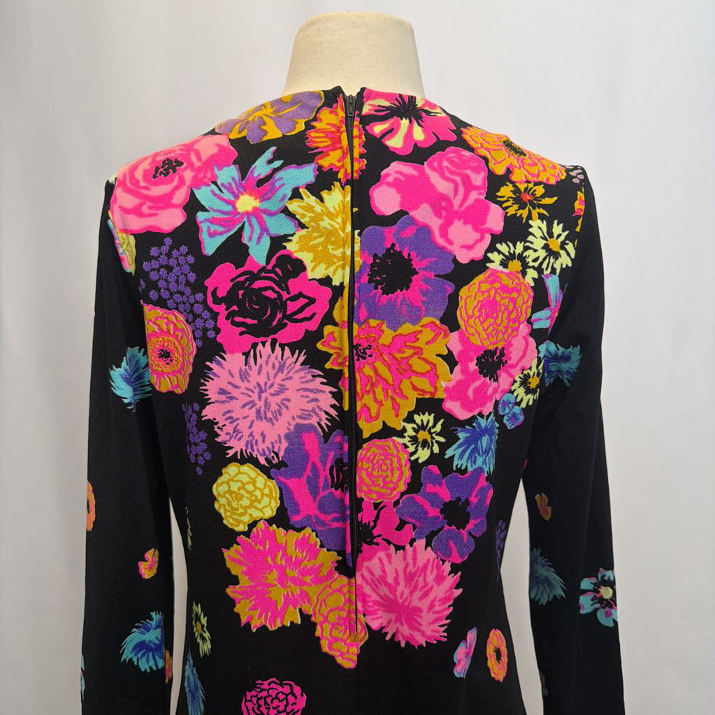 1960s Mr. Dino Colorful Floral Tunic/Mini Dress