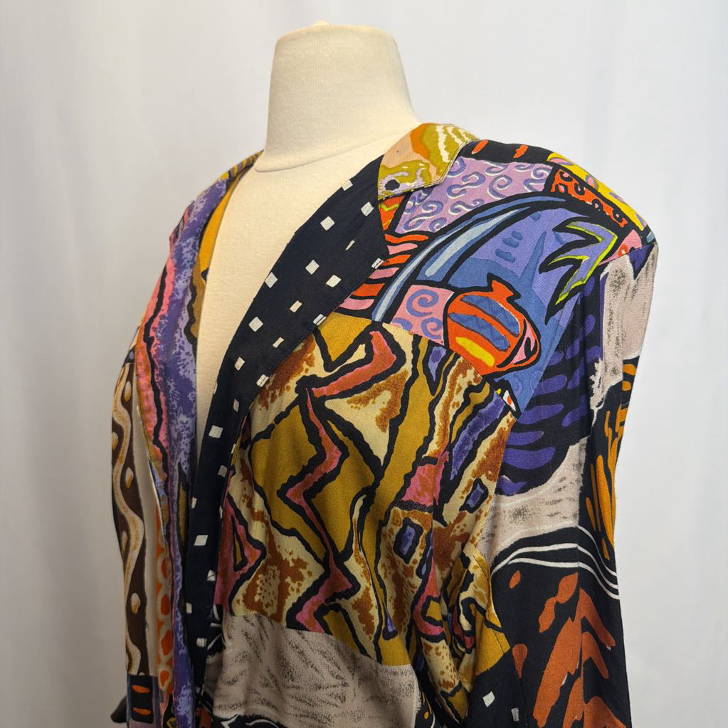 1980's Multi Color Pattern Oversize Jacket