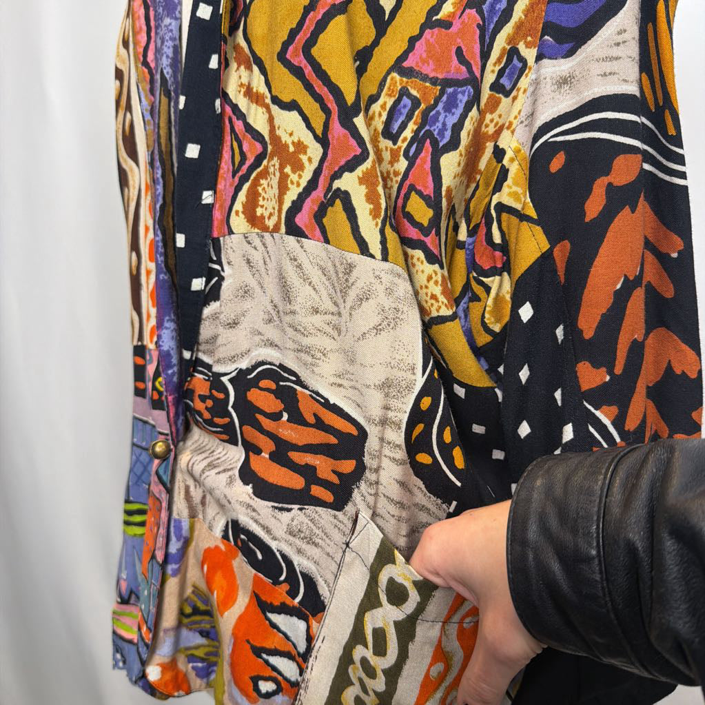 1980's Multi Color Pattern Oversize Jacket
