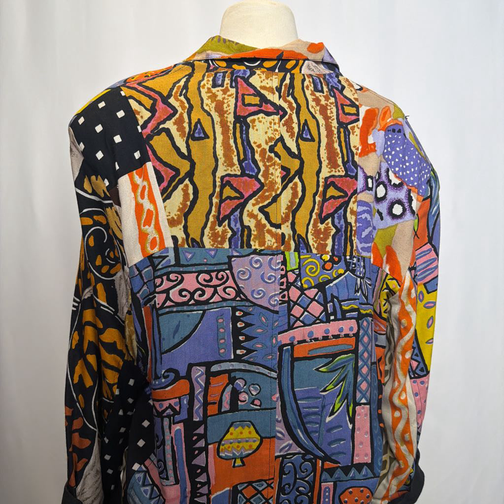 1980's Multi Color Pattern Oversize Jacket