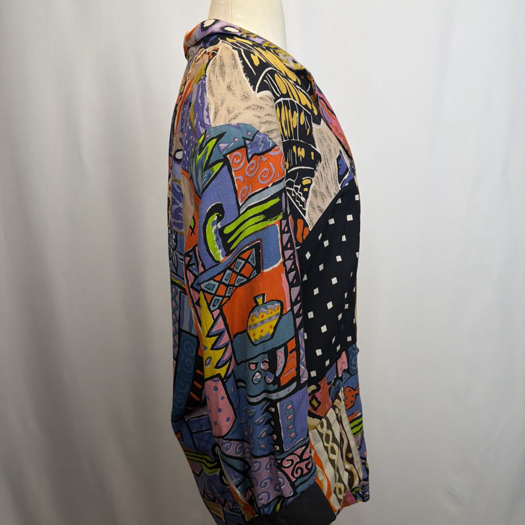 1980's Multi Color Pattern Oversize Jacket