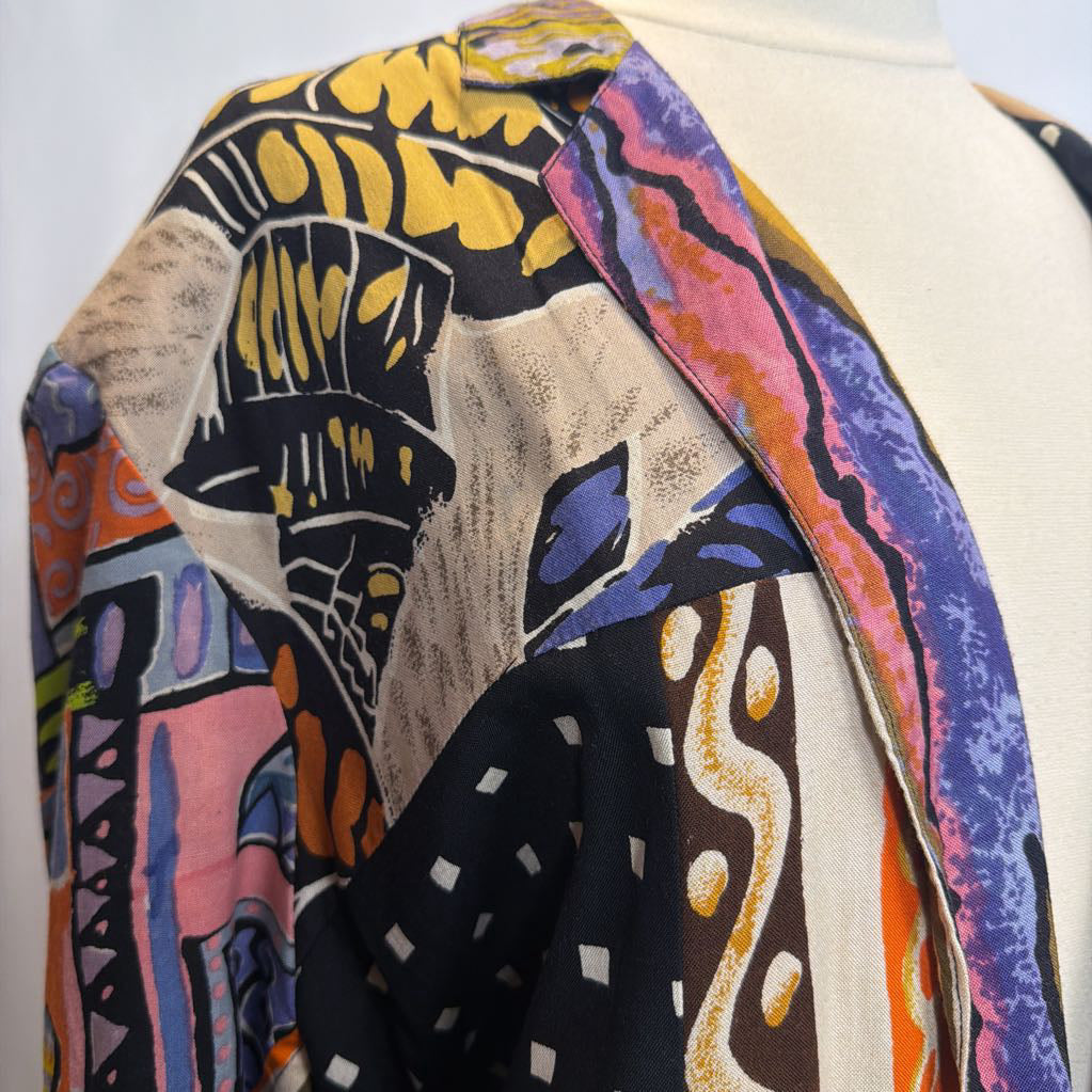 1980's Multi Color Pattern Oversize Jacket