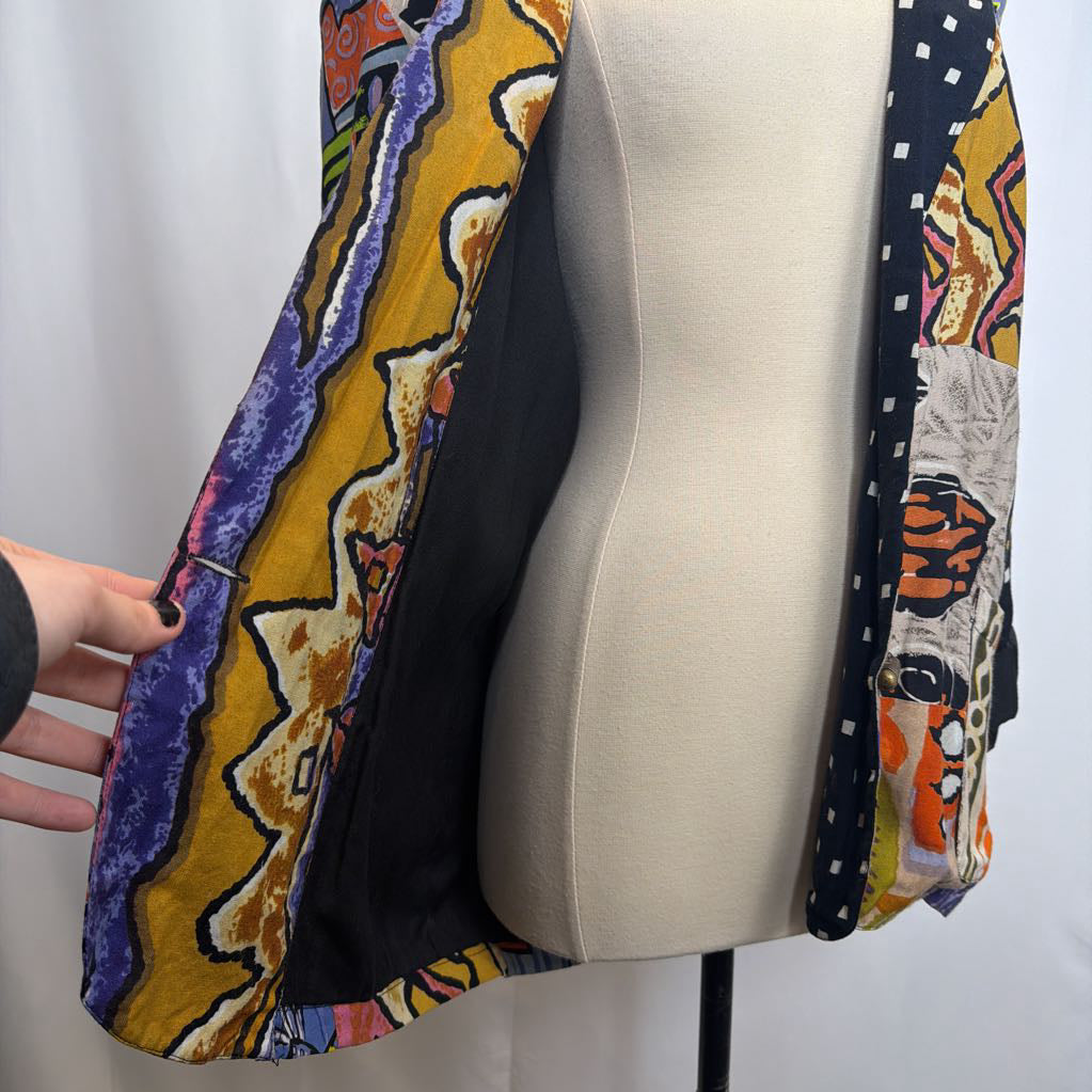 1980's Multi Color Pattern Oversize Jacket