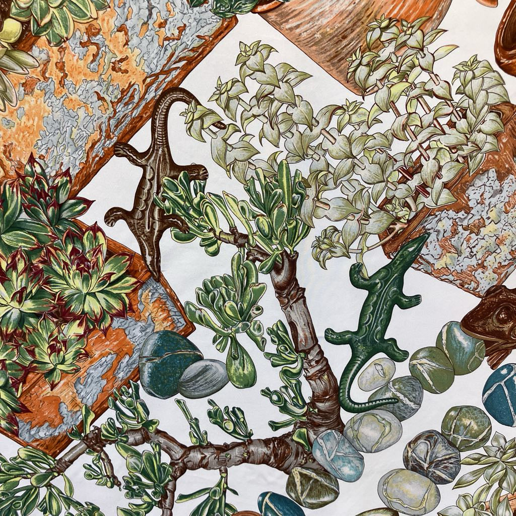 Authentic Vintage Hermes Silk "Jardin Secret" Scarf