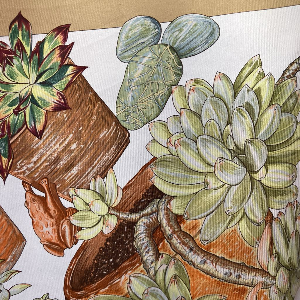 Authentic Vintage Hermes Silk "Jardin Secret" Scarf