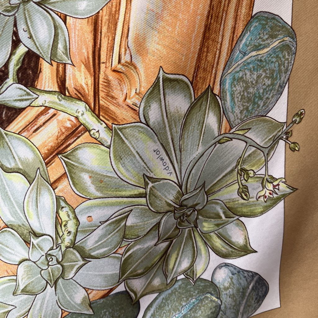 Authentic Vintage Hermes Silk "Jardin Secret" Scarf