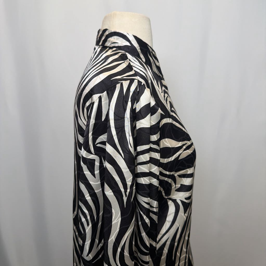 70s 80s Zebra Stripe Blouse