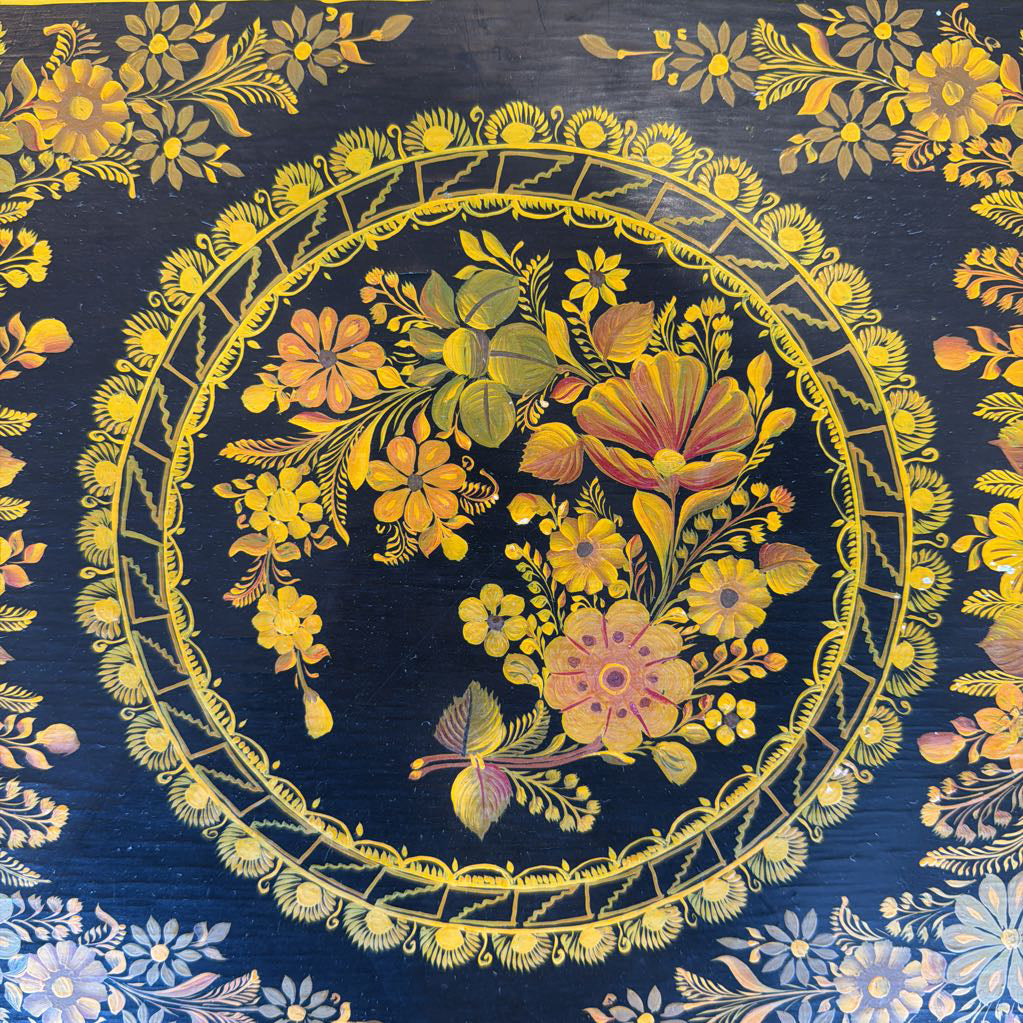 Vintage Mexican Lacquer Floral Tray