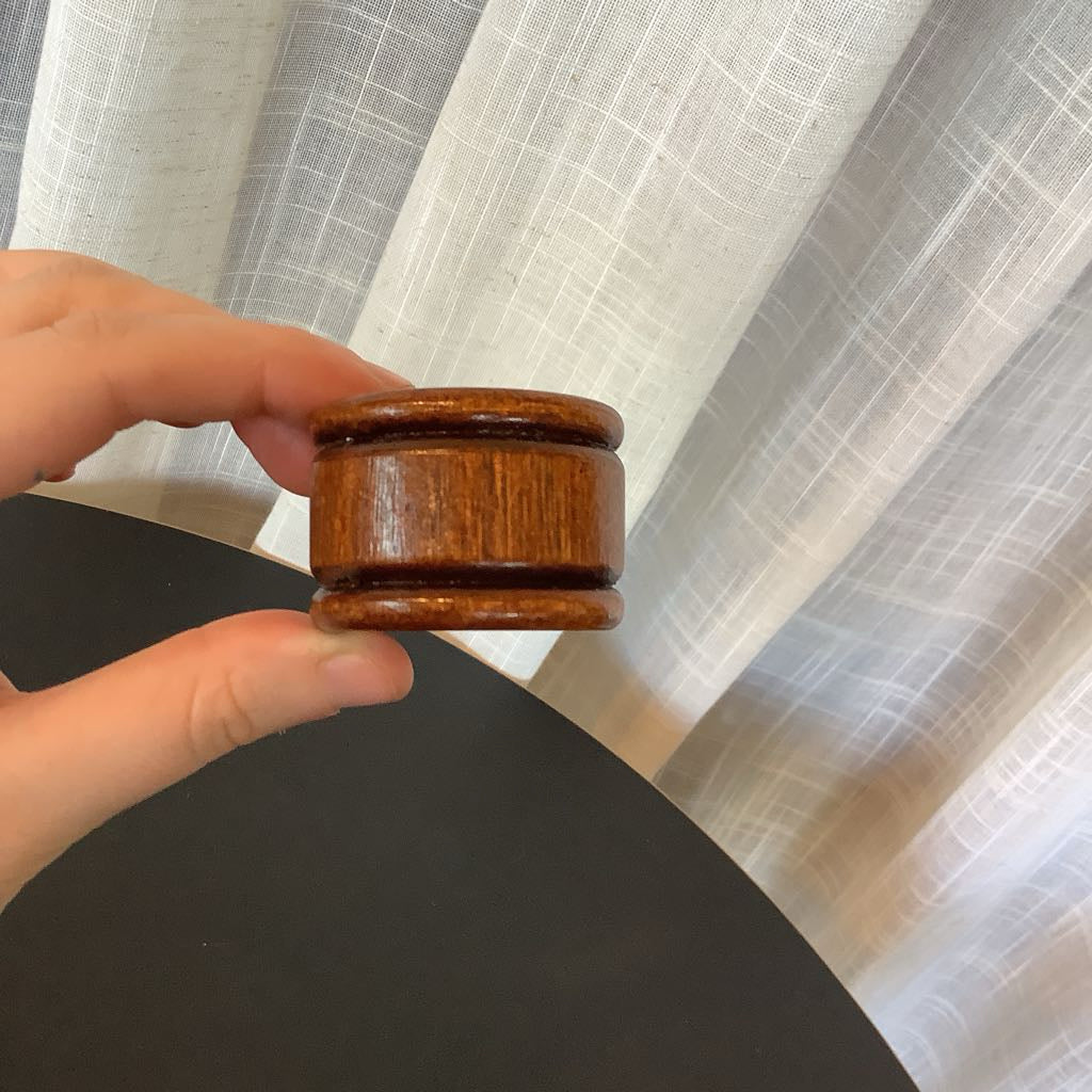 Mid Century Wooden Candle Holders with Removable Napkin Holders