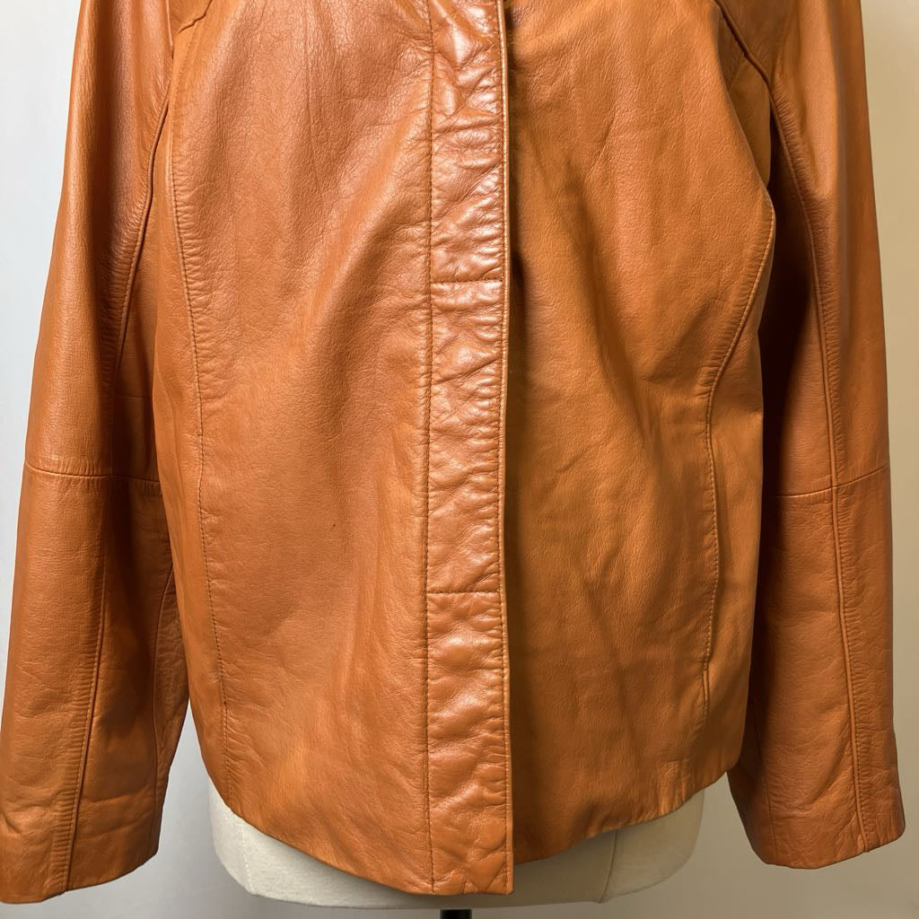 Y2K Tan Leather Jacket