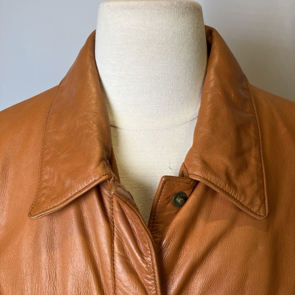 Y2K Tan Leather Jacket