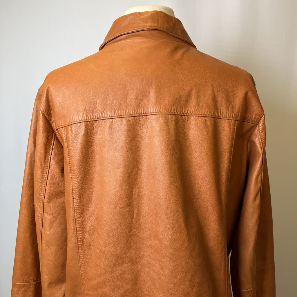 Y2K Tan Leather Jacket