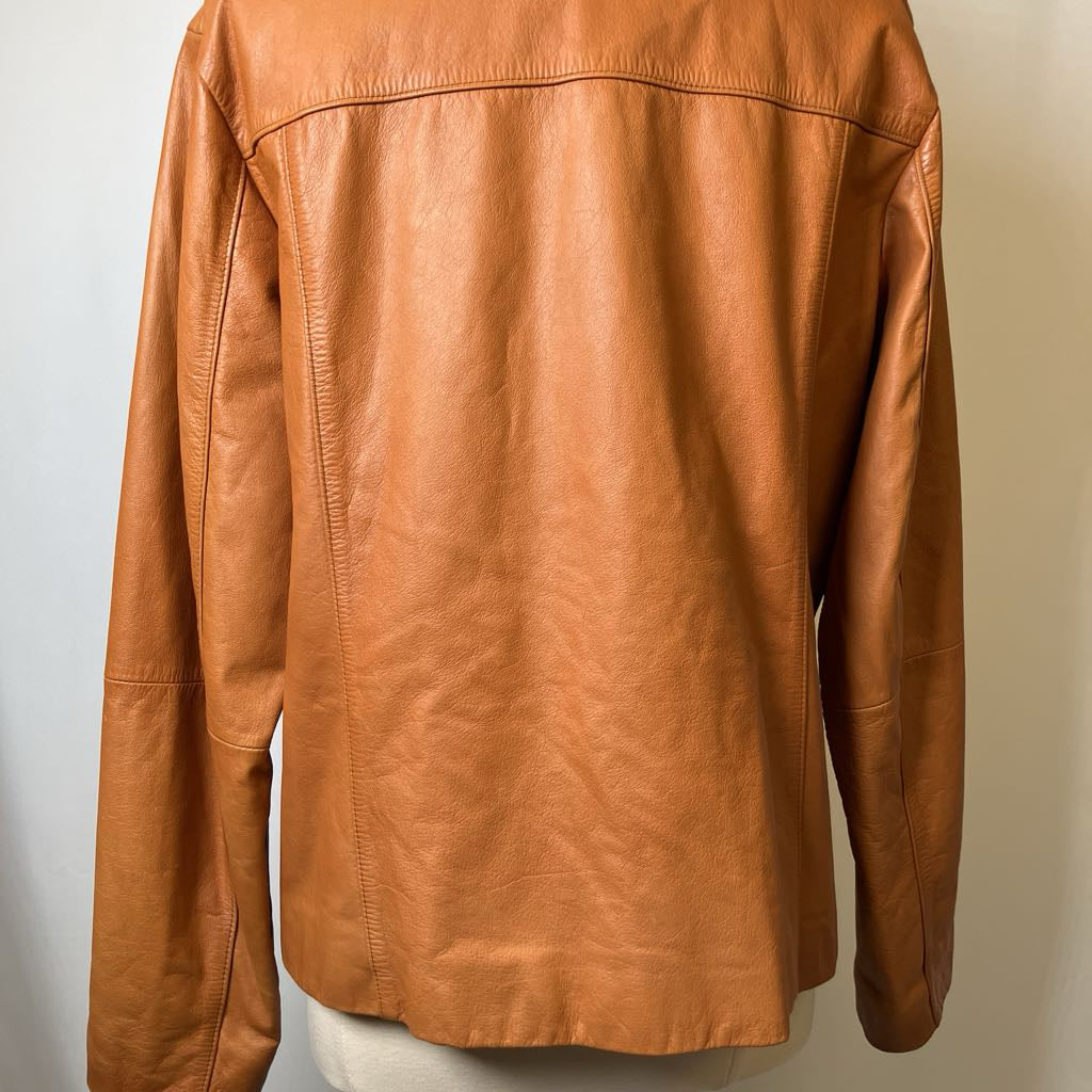 Y2K Tan Leather Jacket