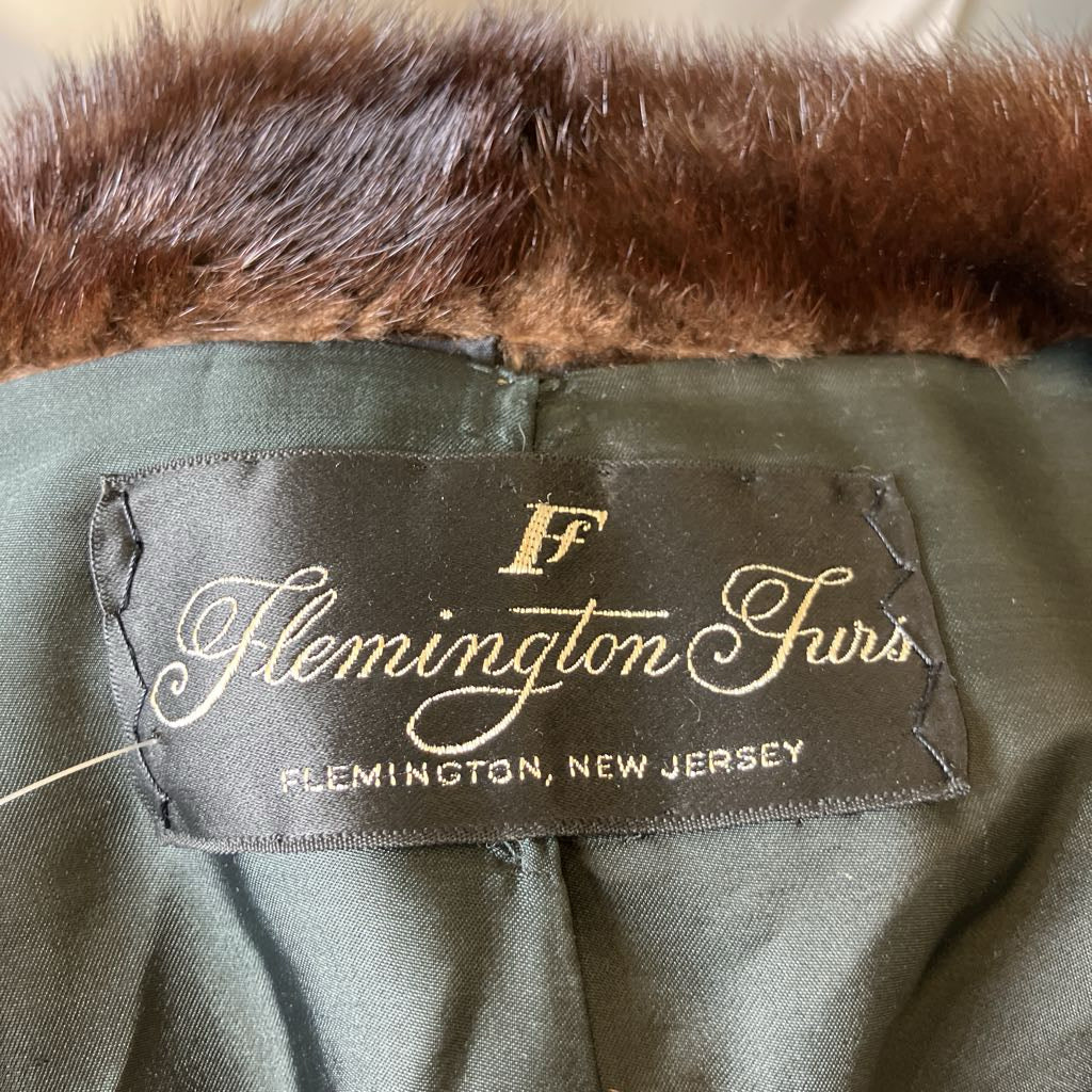 Vintage Dark Mink Belted Fur Coat