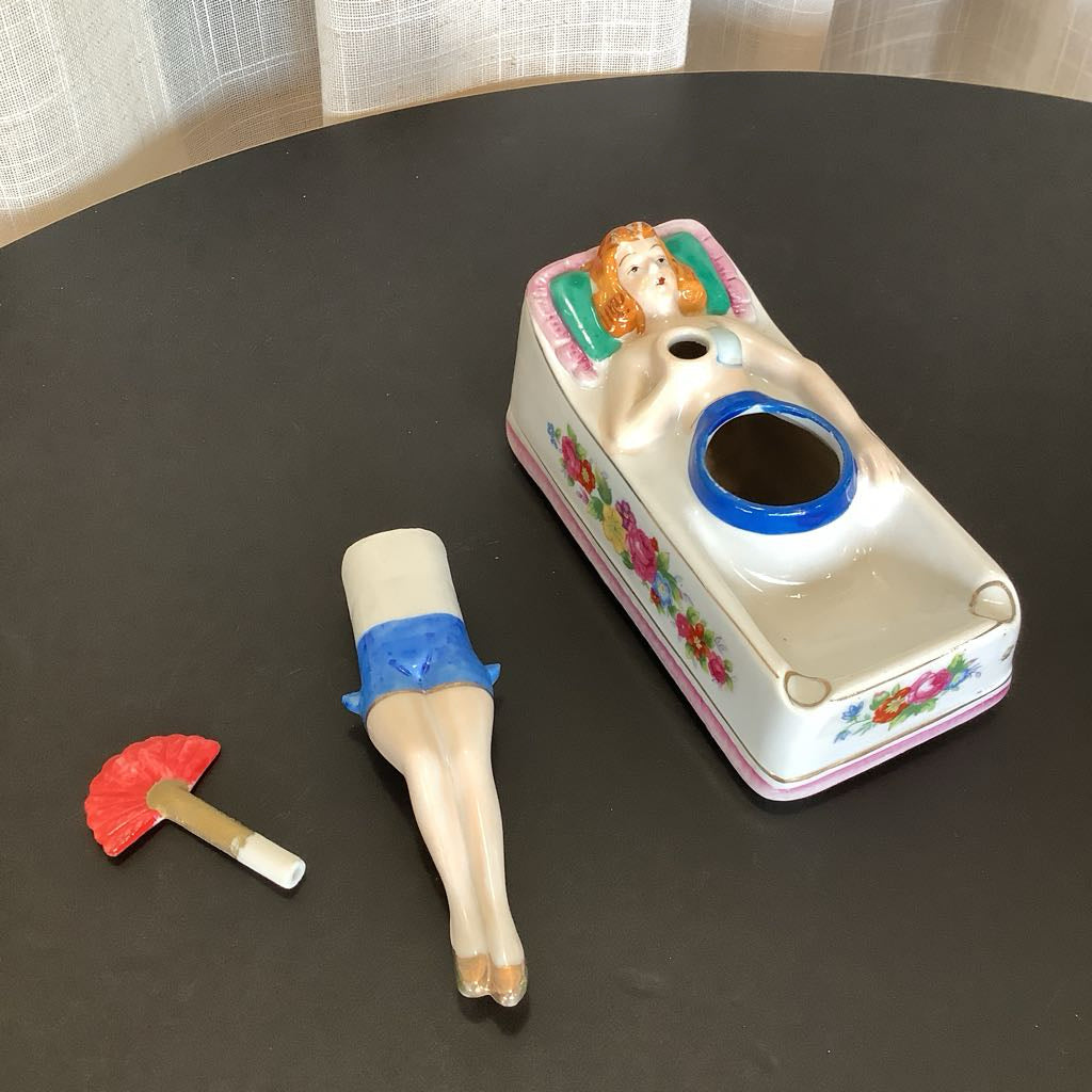 Vintage "Naughty Nodder" Ceramic Ashtray