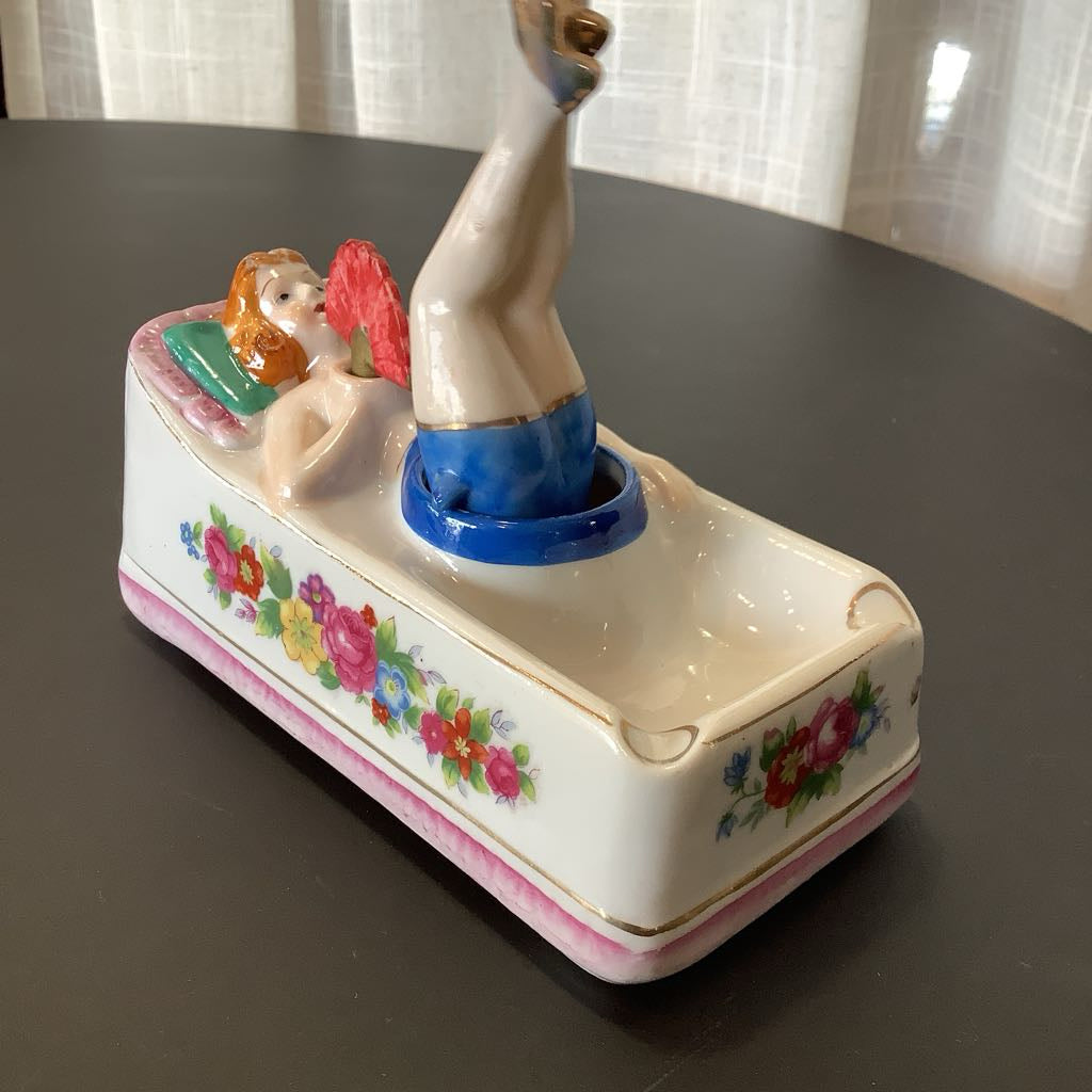 Vintage "Naughty Nodder" Ceramic Ashtray