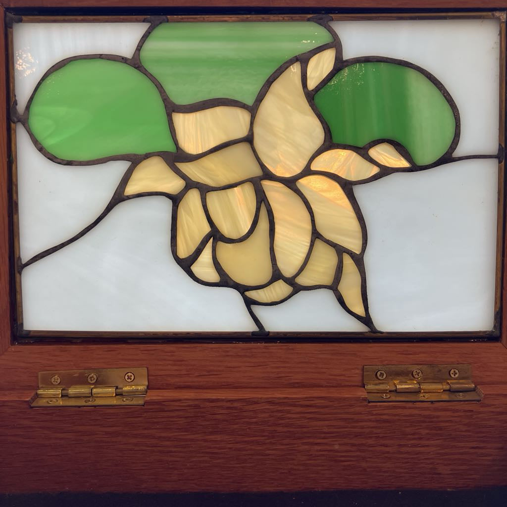 1980s Stained Glass Jewelry Box