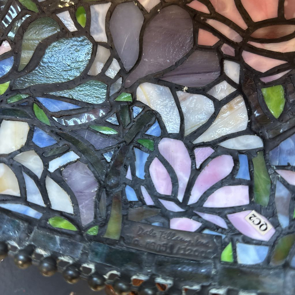 Vintage Dale Tiffany Limited Edition "Magnolia" Stained Glass 16" Shade