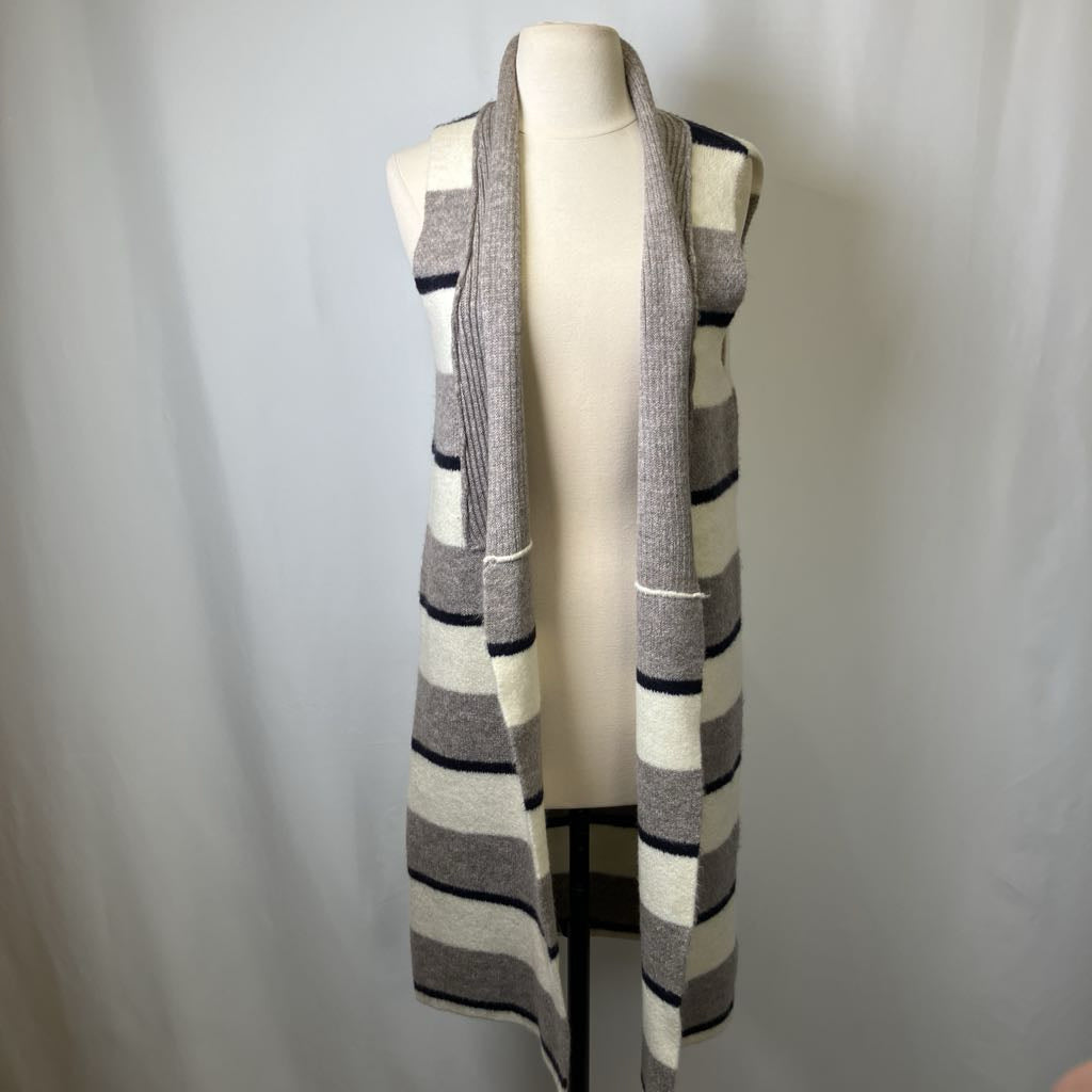 Anthro Vest Knit Gray, White and Black