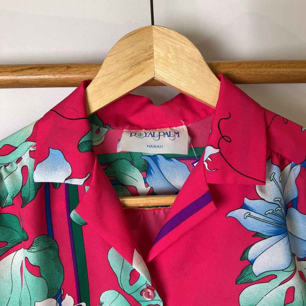 1980s Royal Palm Hawaiian Button Up