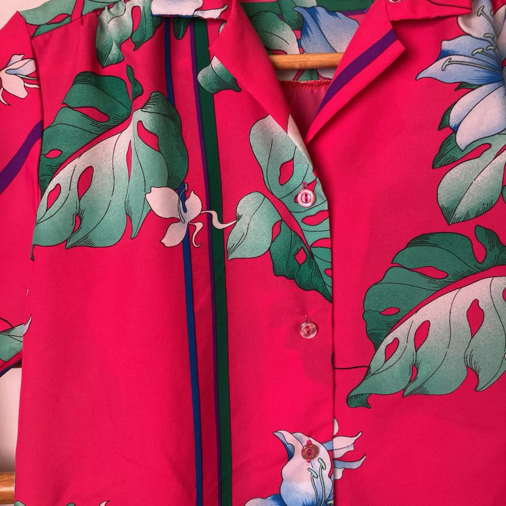 1980s Royal Palm Hawaiian Button Up