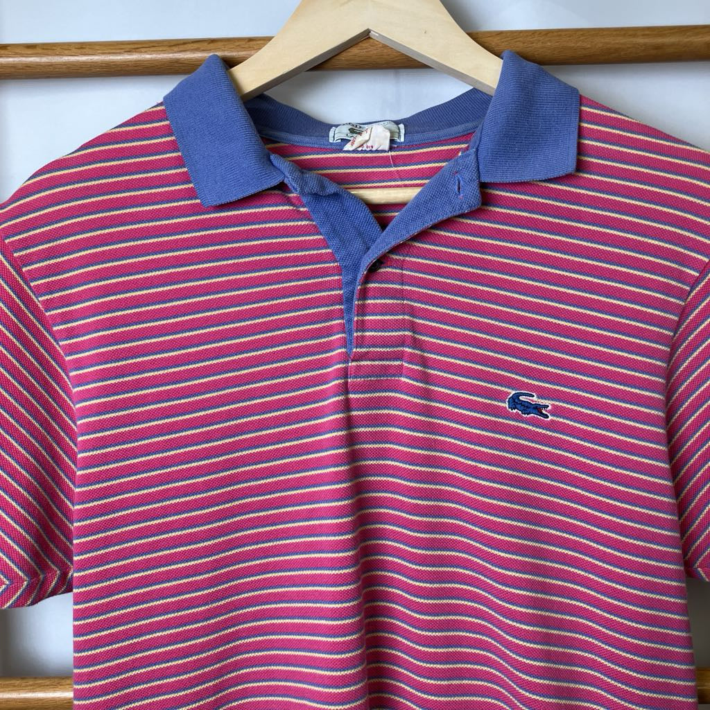 1980s Izod Lacoste Striped Polo Shirt, as is