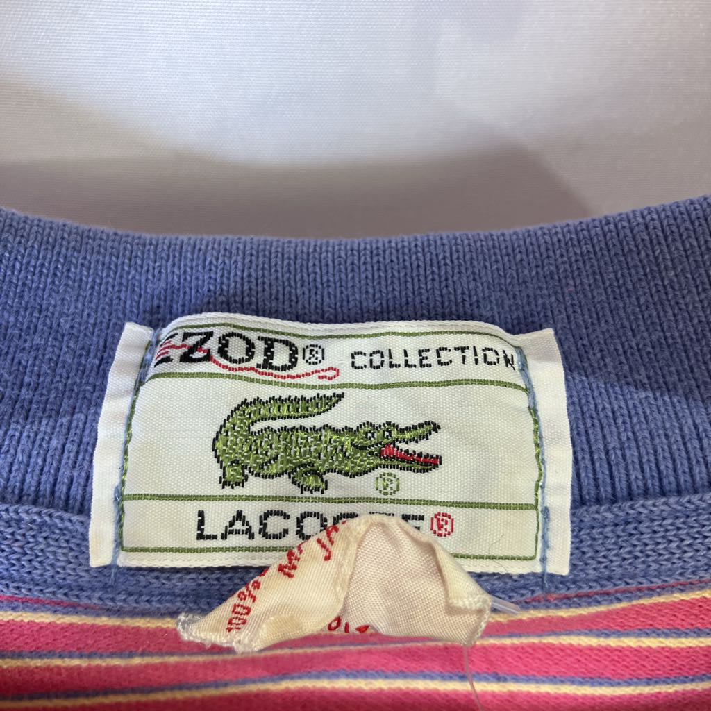 1980s Izod Lacoste Striped Polo Shirt, as is