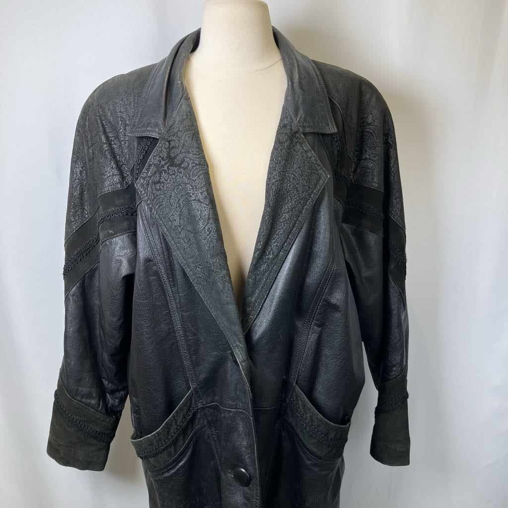 Vintage Oversized Middlebrook Park Leather Coat