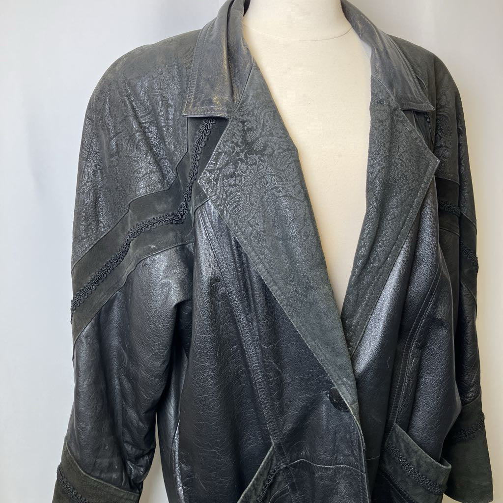 Vintage Oversized Middlebrook Park Leather Coat