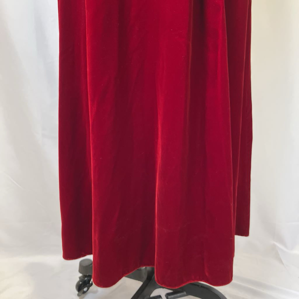 70s Red Velvet Maxi Dress